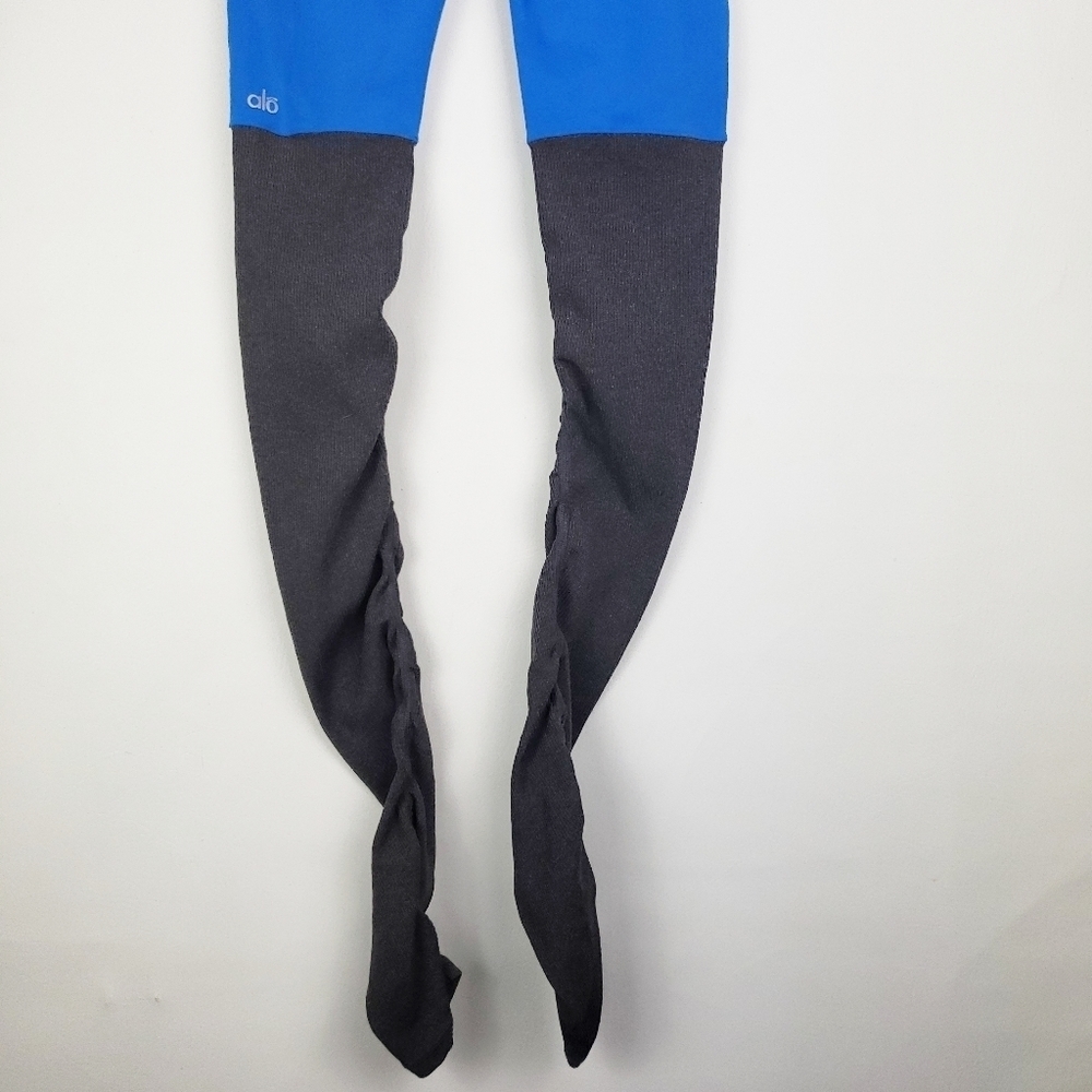 Alo Yoga Goodness Ribbed Seaport Bright Blue With Gray - Picture 3 of 7